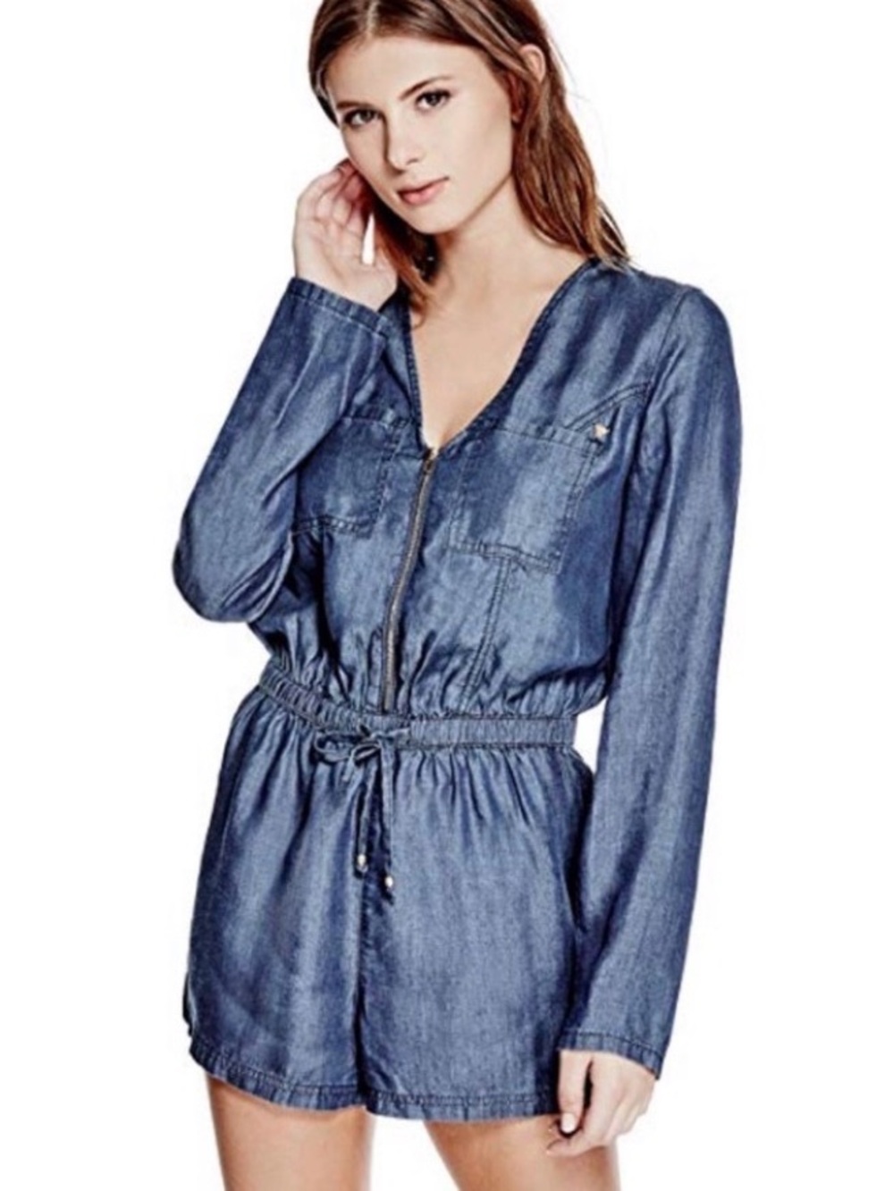 Guess Stevie Chambray Romper